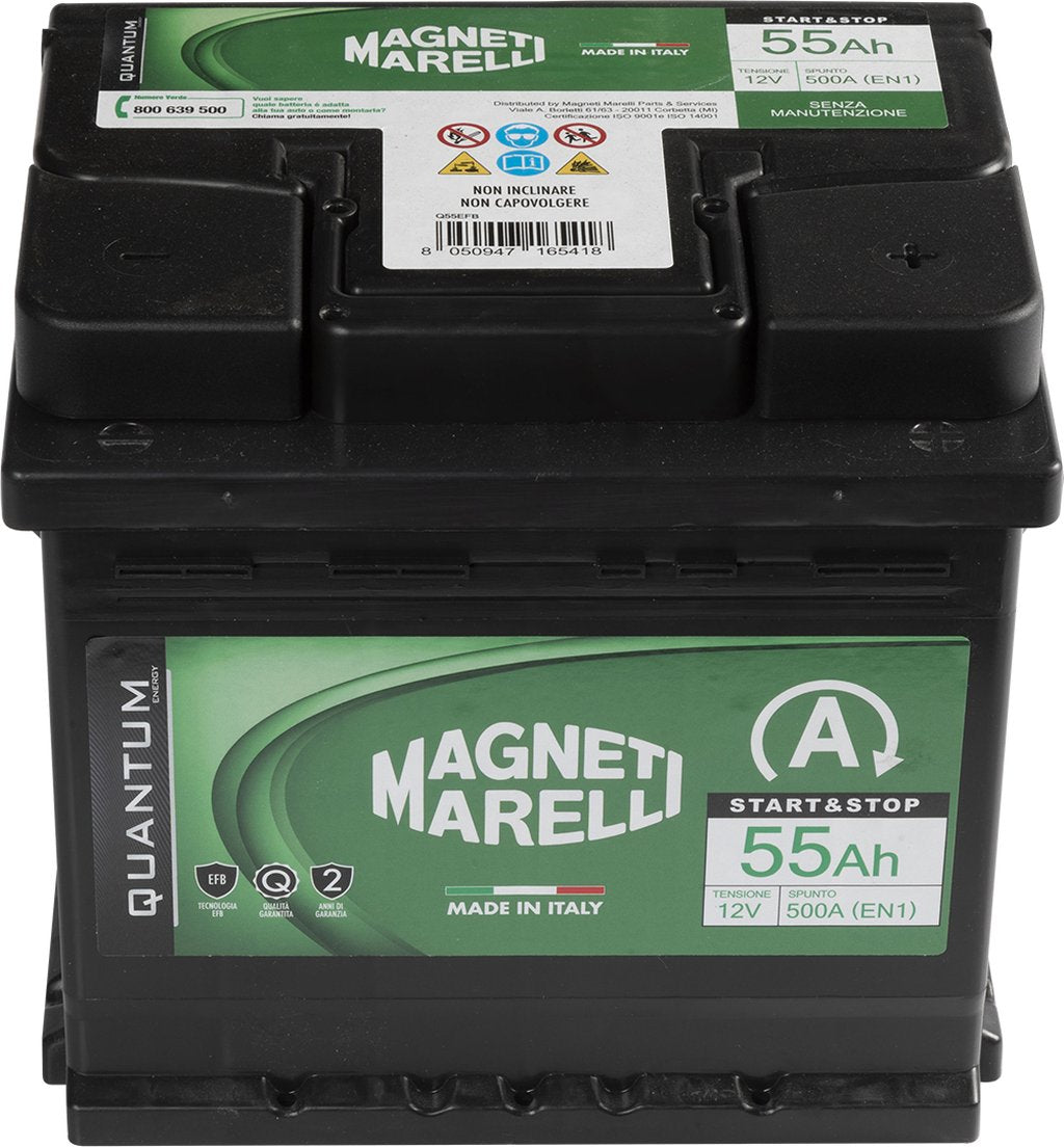 QUANTUM ENERGY Magneti Marelli Batteria per auto Start&Stop 55AH 12V 500A EN1