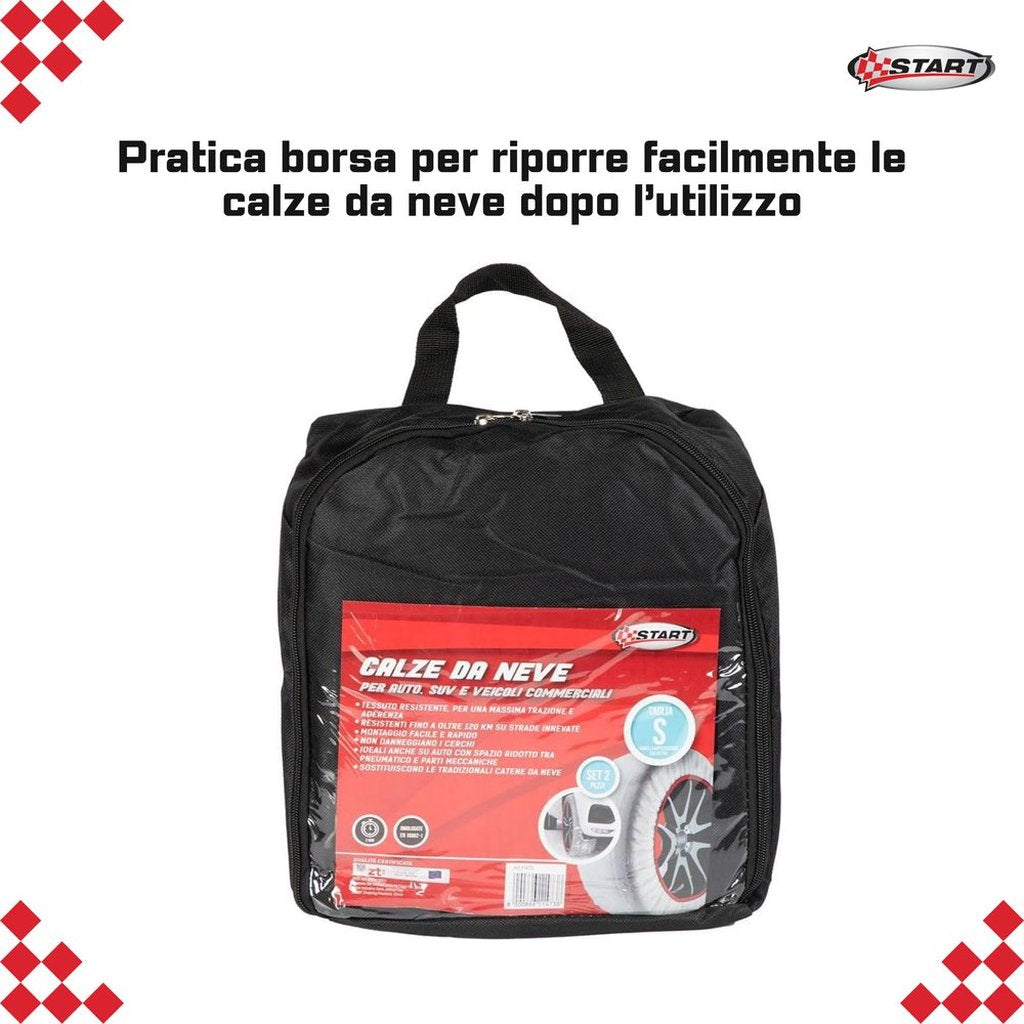START Set 2 Calze da Neve Bianche  Taglia S  Omologate EN 16662-1