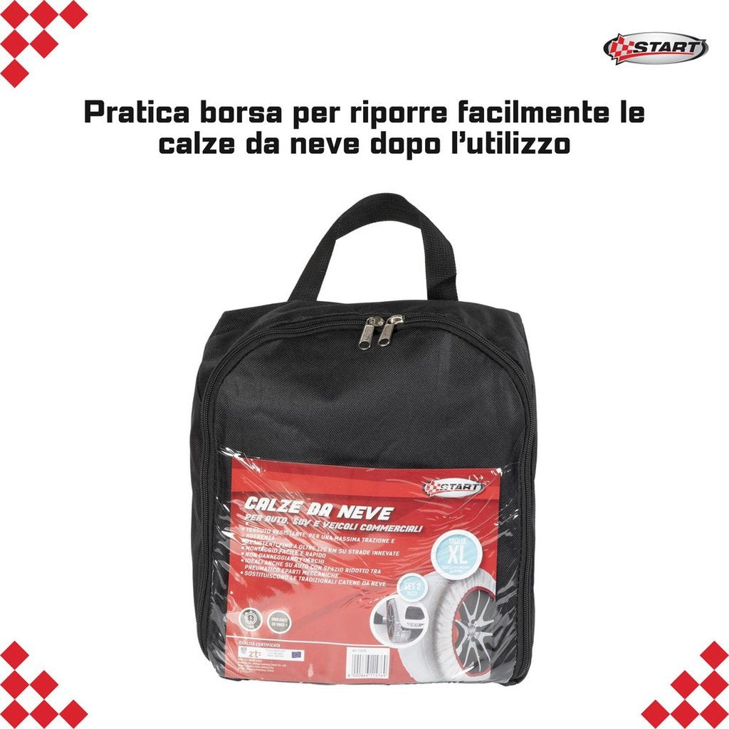 START Set 2 Calze da Neve Bianche  Taglia XL  Omologate EN 16662-1