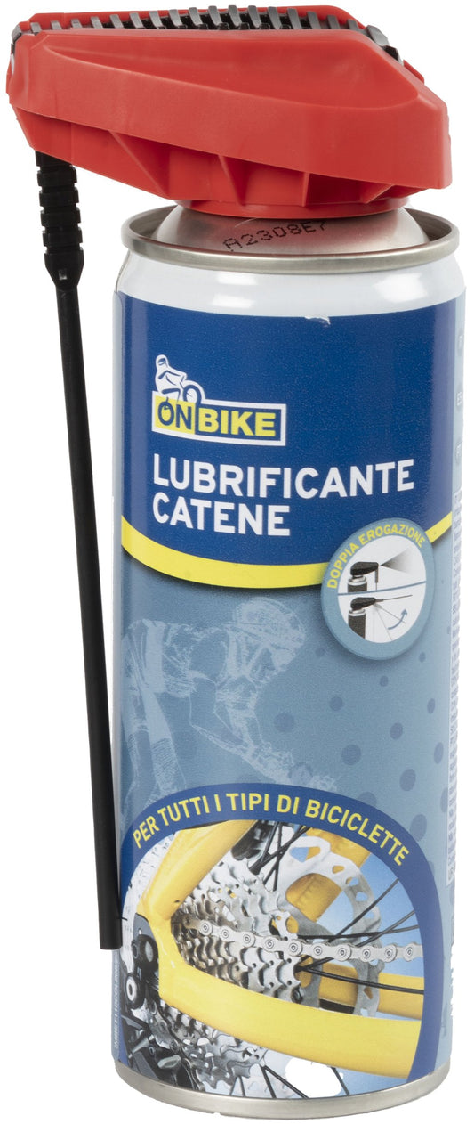 ON BIKE Lubrificante Catene Bici Spray 200 ml Doppio Erogatore