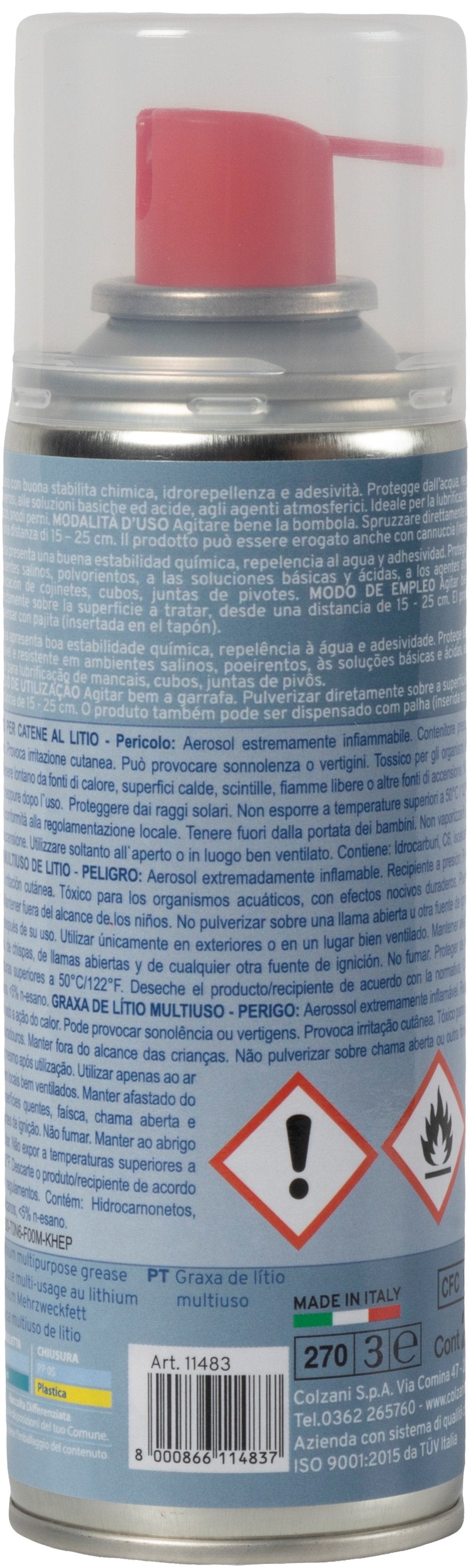 ON BIKE Grasso Catene al Litio Spray 200 ml Protezione e Lubrificazione