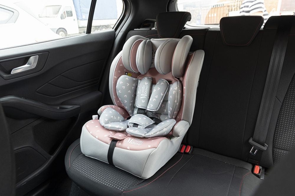 Seggiolino Auto Minnie Mouse per bambine con altezza da 76 a 150 cm I-SIZE R129.