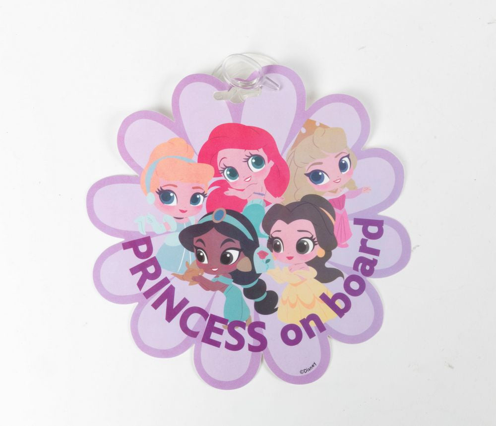 Baby on board con grafiche Disney Principesse con attacco a ventosa