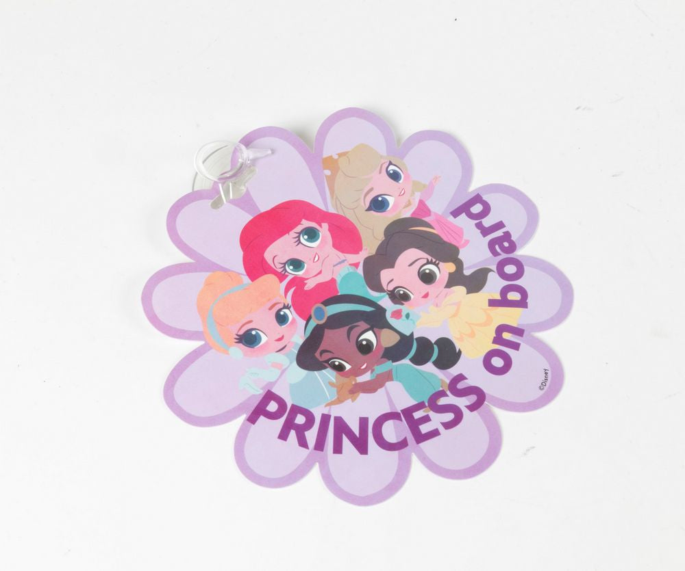 Baby on board con grafiche Disney Principesse con attacco a ventosa