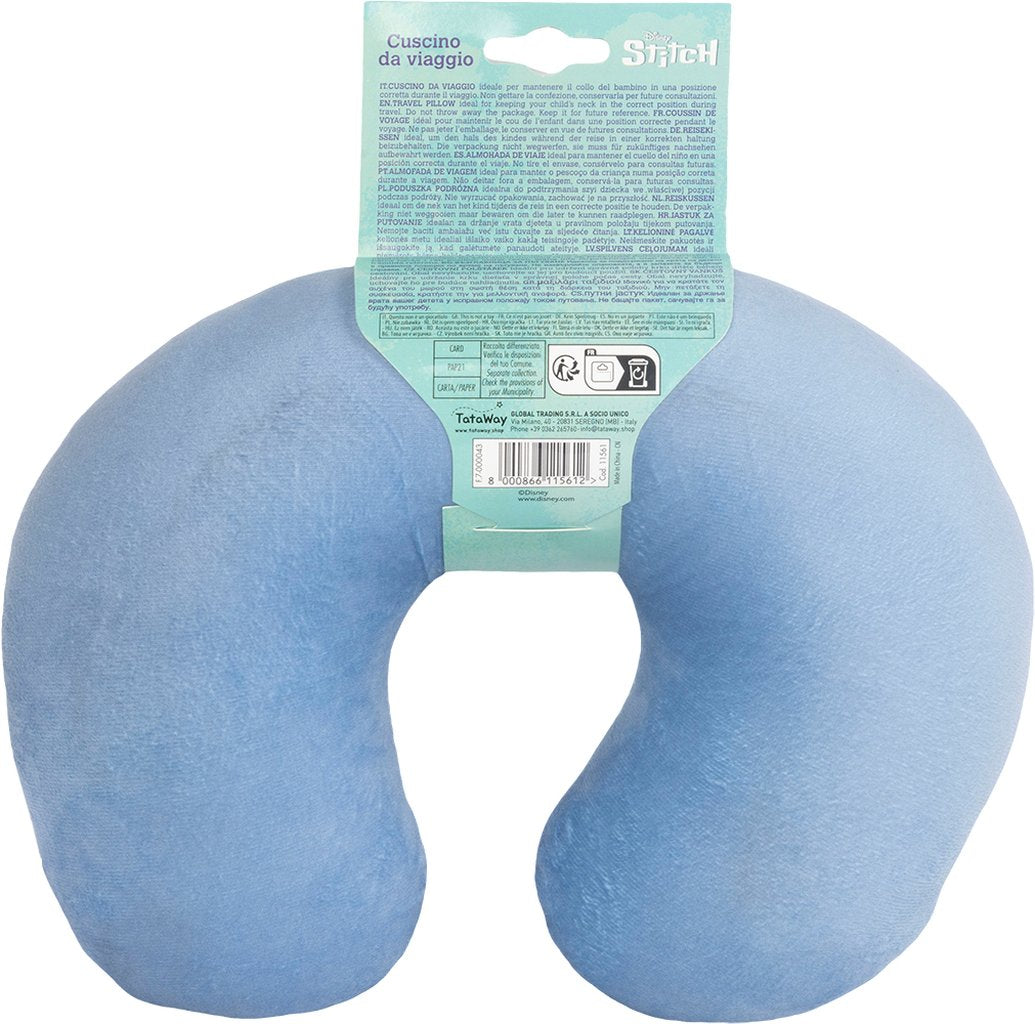 TATAWAY Disney Cuscino da Viaggio Stitch ? Supporto Cervicale in Memory Foam