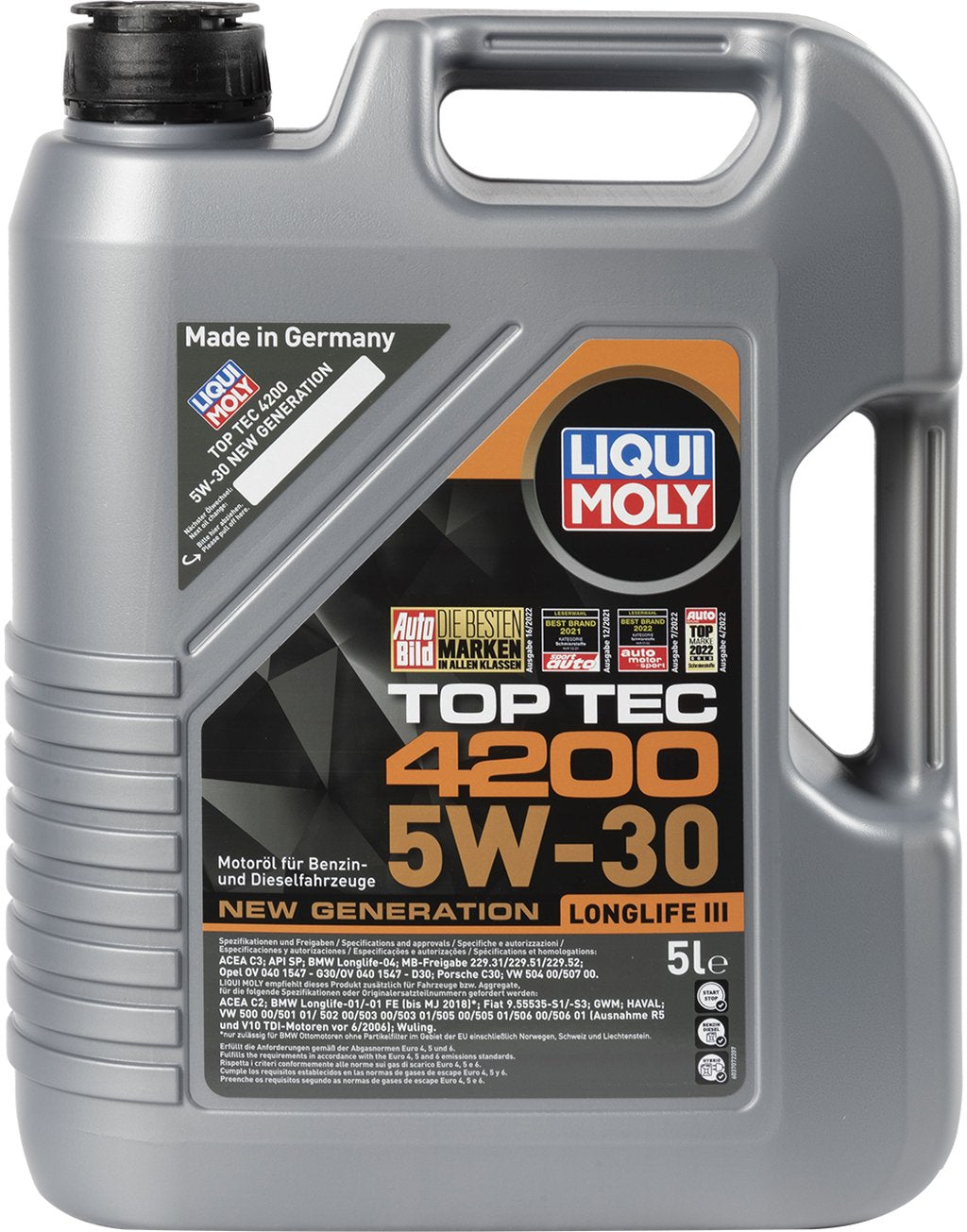 LIQUI MOLY Olio Lubrificante Motore Top Tec 4200 5W-30 5L Accessorio Originale