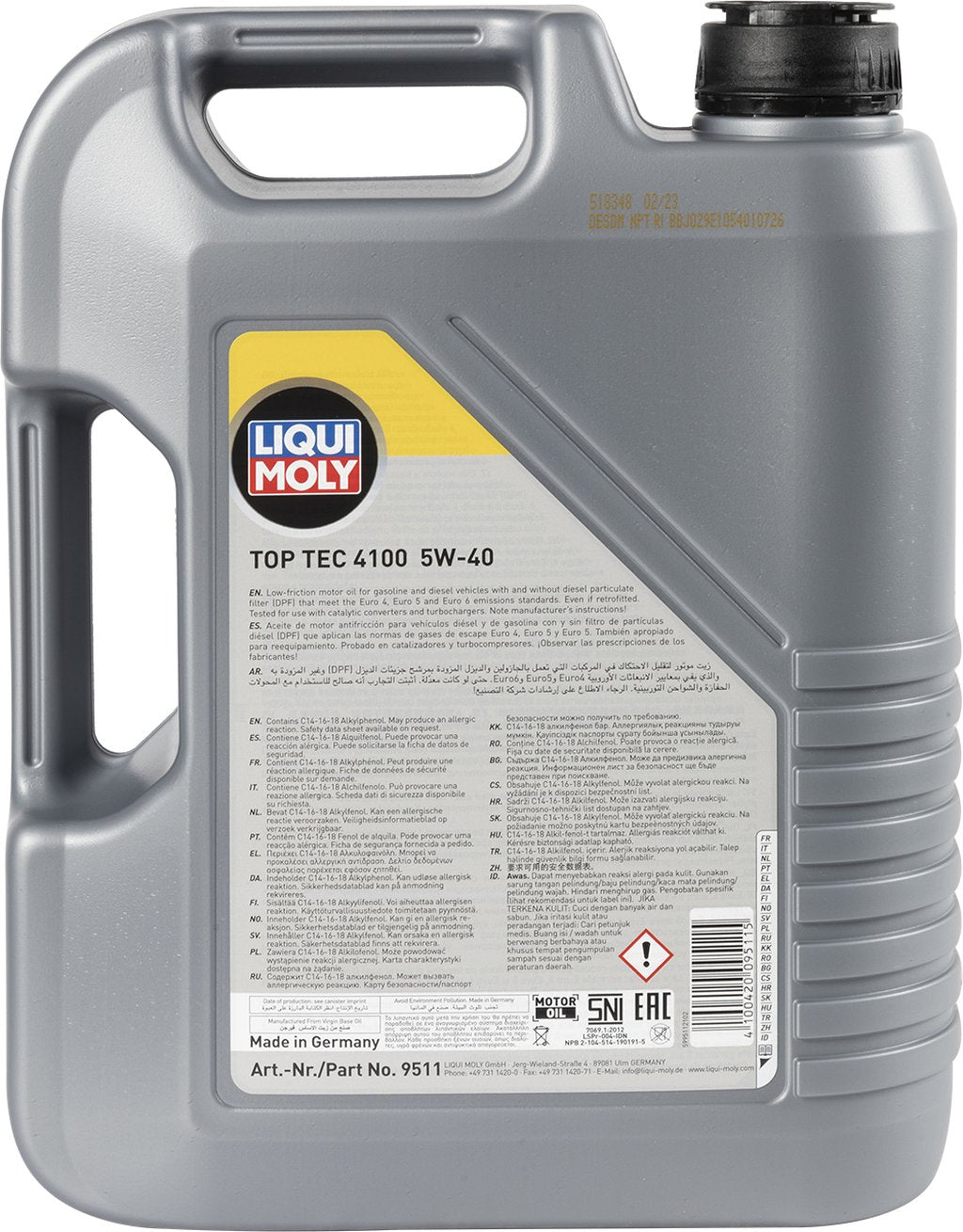 Olio Motore Top Tec 4100 5W-40 5L