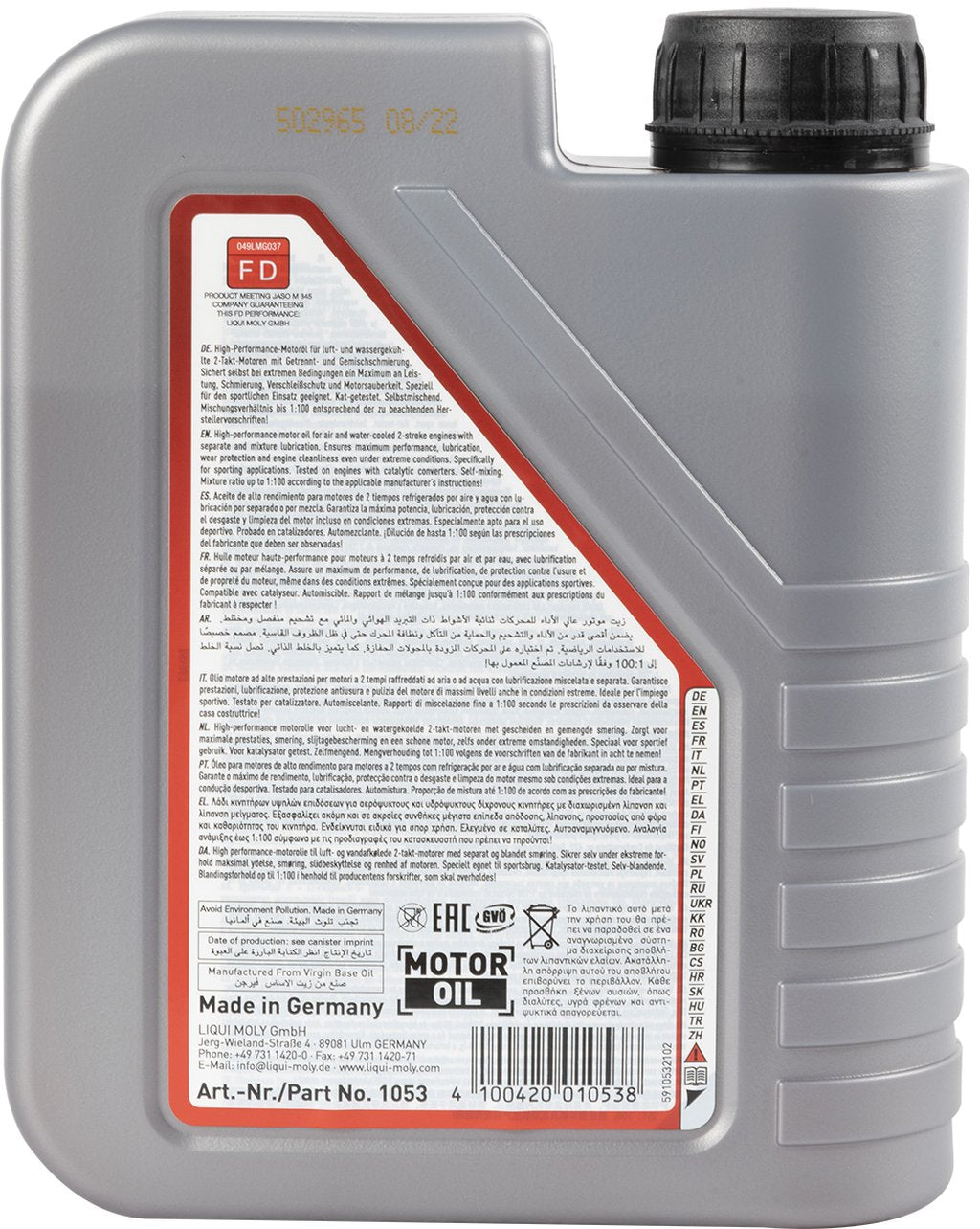 LIQUI MOLY Olio Lubrificante motore Motorbike 2T Synth Scooter Street Race 1L