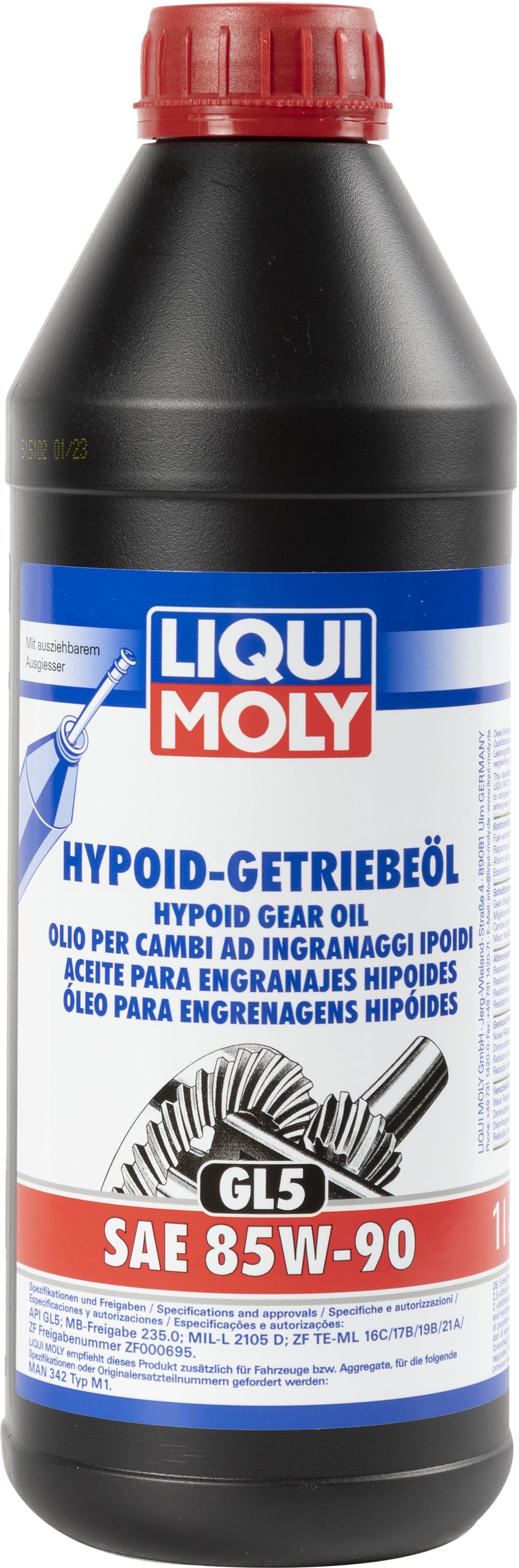 LIQUI MOLY Olio Lubrificante per cambi ad ingranaggi ipoidi GL5 SAE 85W-90 1L