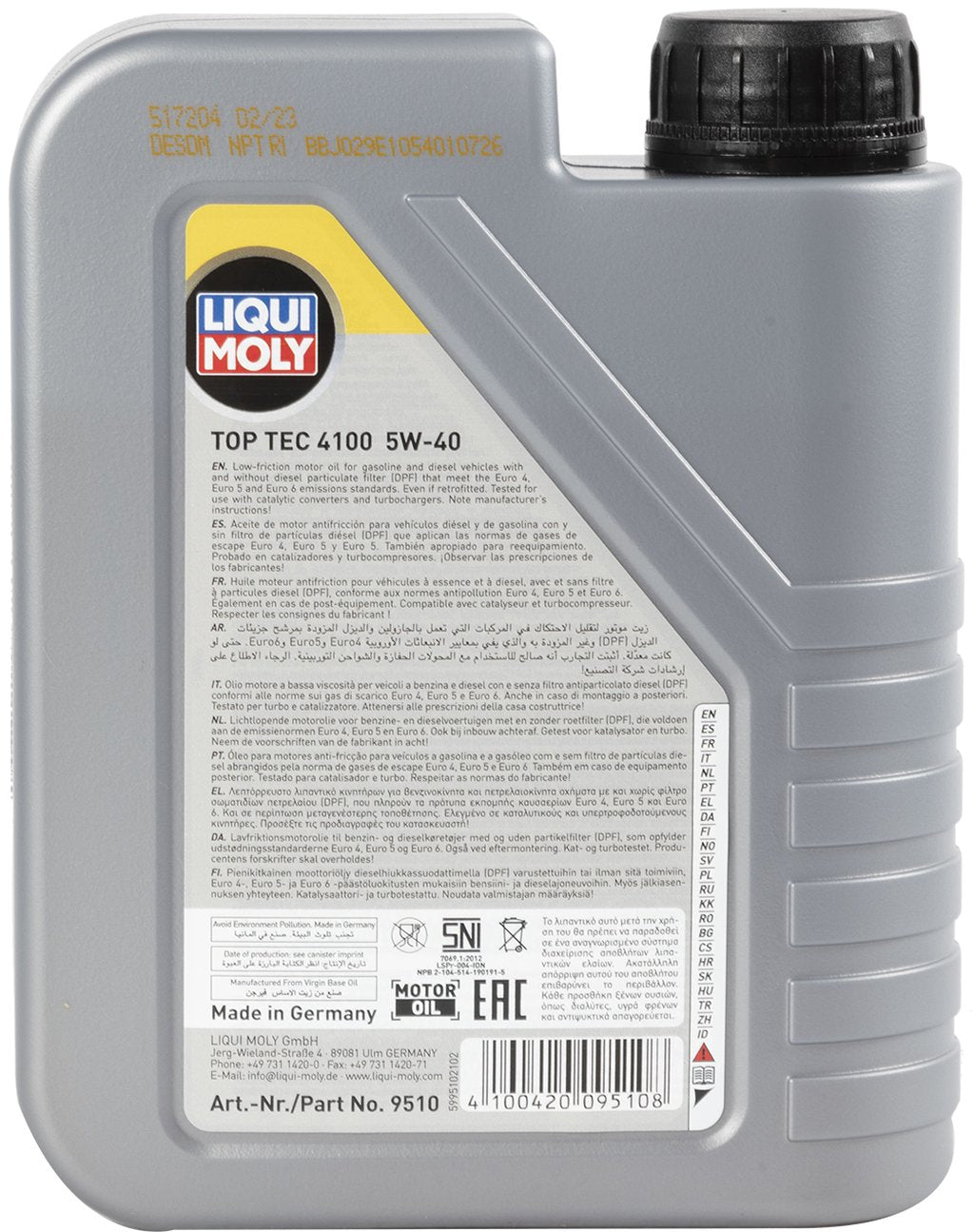 LIQUI MOLY Olio Lubrificante motore Top Tec 4100 5W-40 1L Accessorio Originale