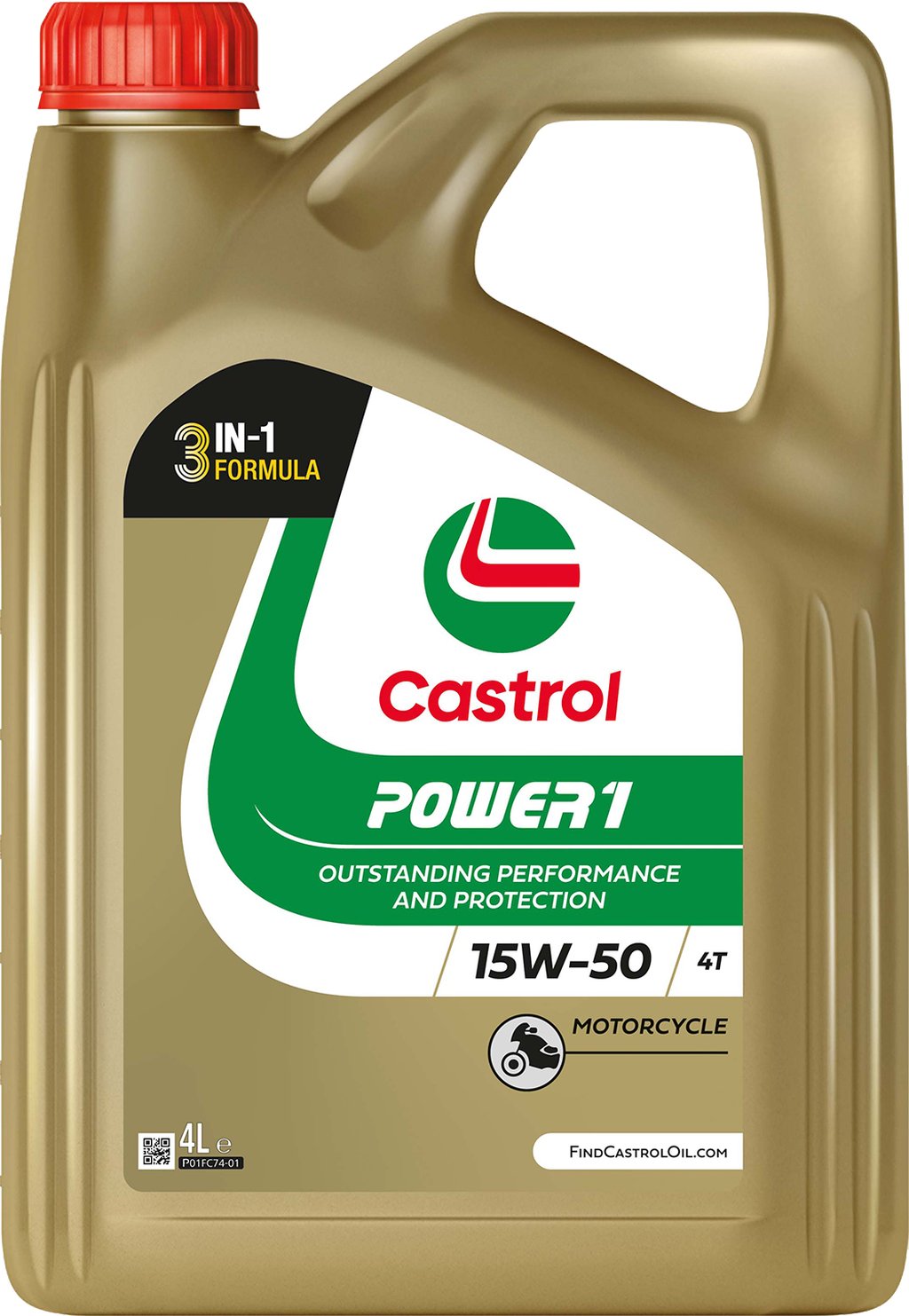 Castrol Power 15W-50 API SN JASO MA 4L Sintetico Olio Motore Lubrificante Moto