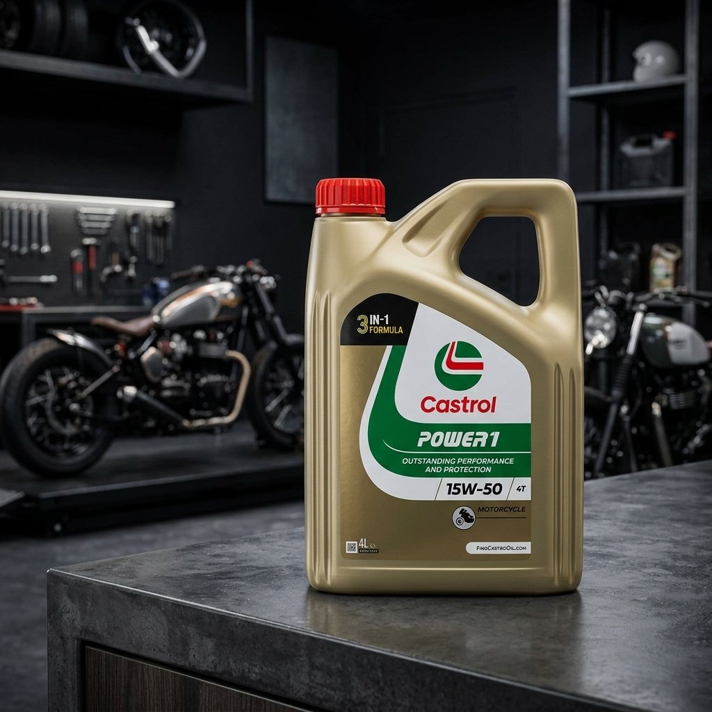 Castrol Power 15W-50 API SN JASO MA 4L Sintetico Olio Motore Lubrificante Moto