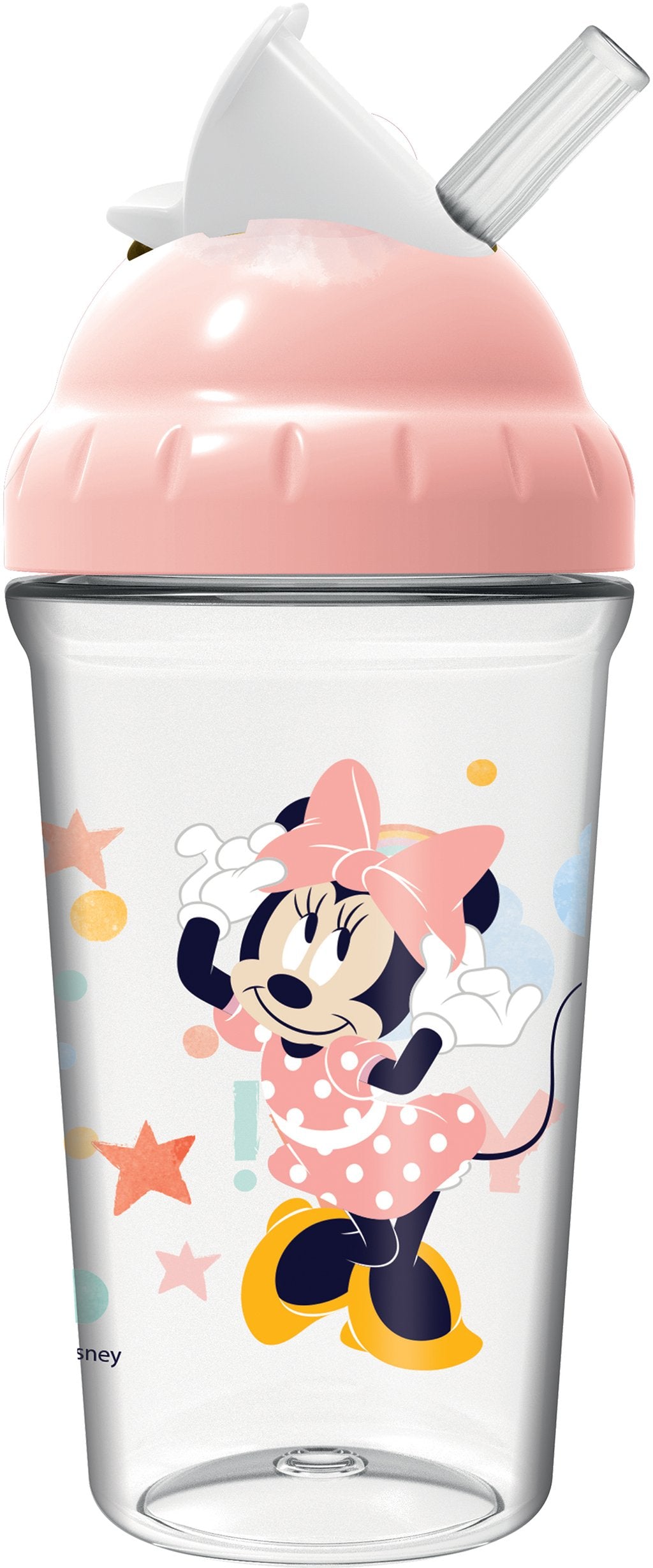 STOR Bicchiere con Cannuccia flessibile per Bambini con grafica Disney Minnie