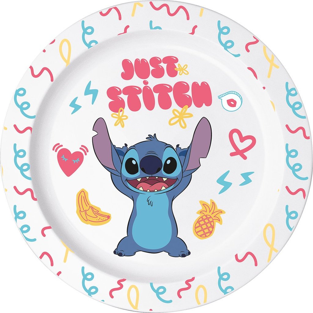 STOR Piatto Piano Originale Disney Stitch in plastica alimentare per bambini