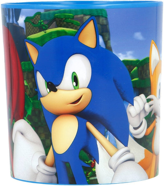 STOR Tazza in plastica Bambini Sega Sonic da 350 ml senza BPA con maniglia