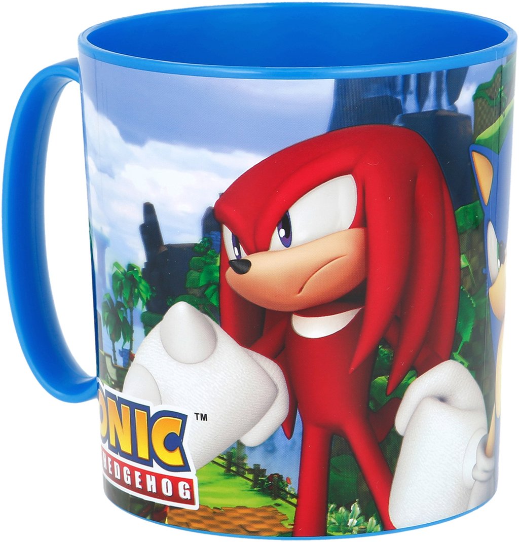 STOR Tazza in plastica Bambini Sega Sonic da 350 ml, senza BPA, con maniglia