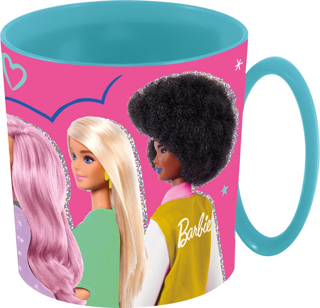 STOR Tazza rosa per bambini in plastica Barbie da 350 ml adatta al microonde