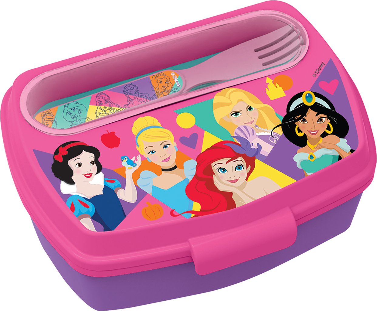 TATAWAY Sandwich Box + Posate per bambine in plastica, senza BPA, con grafiche