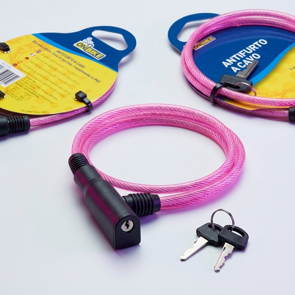 ON BIKE Antifurto Bici Cavo Acciaio 6x650 mm Sicuro