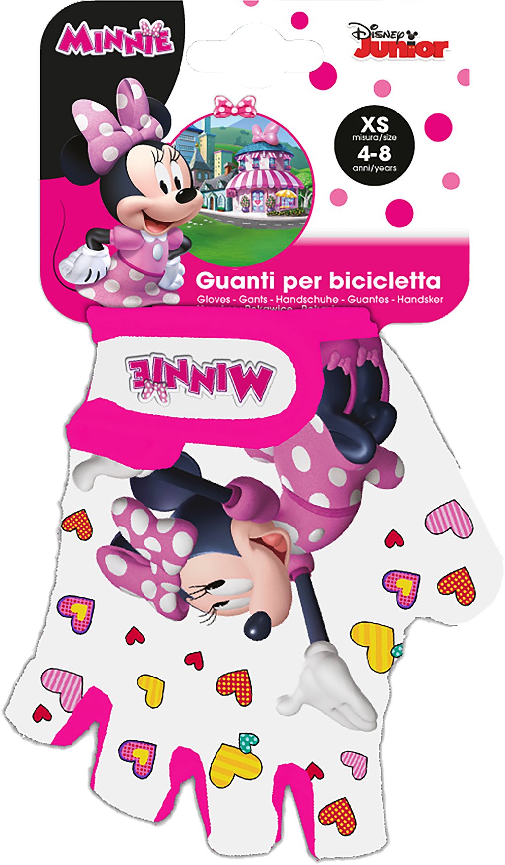 Guanti Disney Minnie Mouse da bicicletta per bambina. Taglia XS ( 4-8 anni)