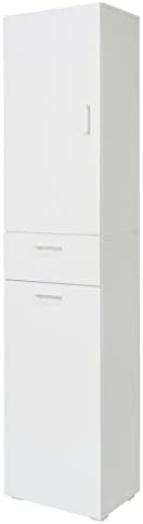 King Home ARMADIO 1ANTA+1CASSETTO C/CESTELLO PORTABIANCHERIA 45x32x195h cm bianco