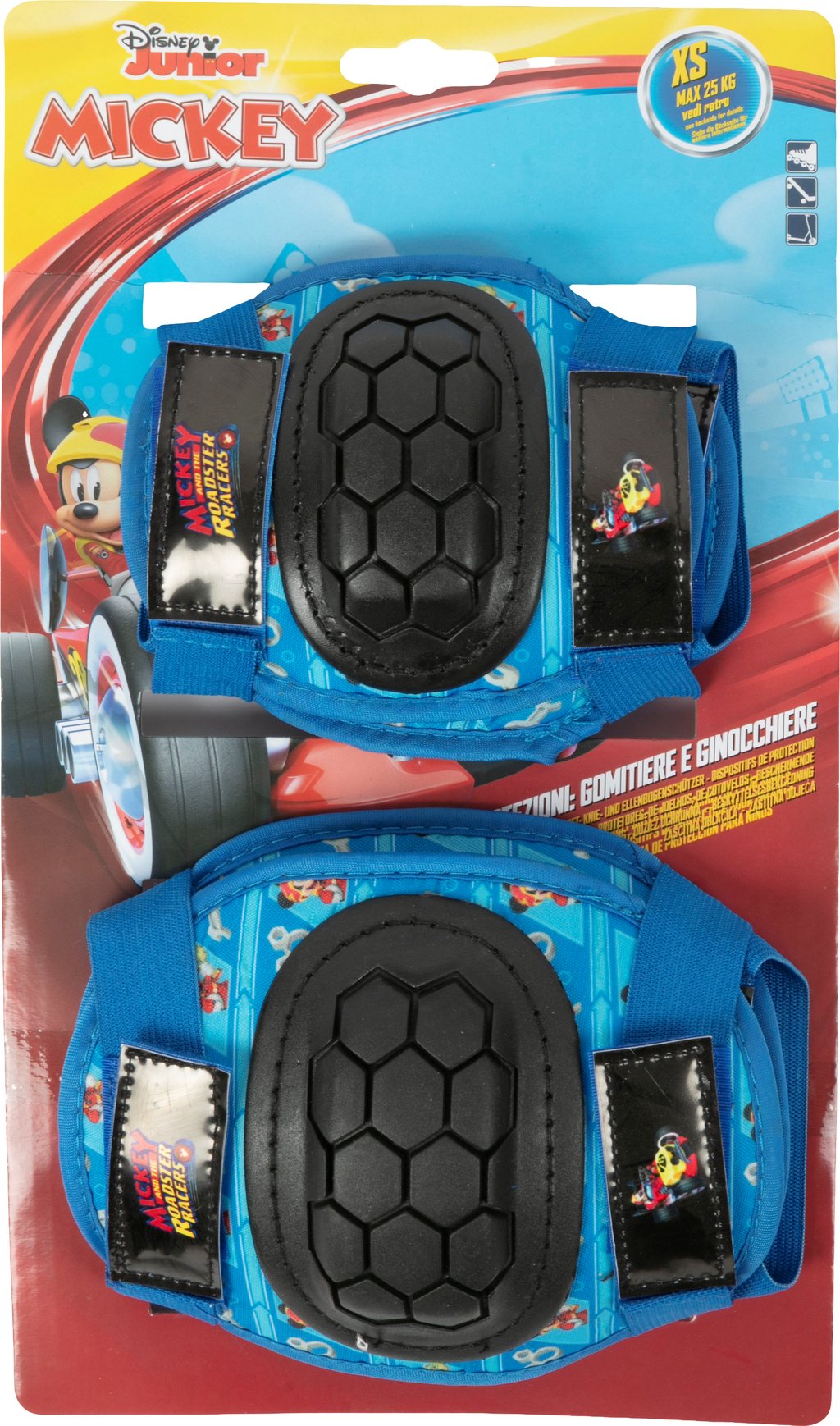 TATAWAY Kit con gomitiere e ginocchiere Disney Mickey Mouse da 3-6 anni TagliaxS
