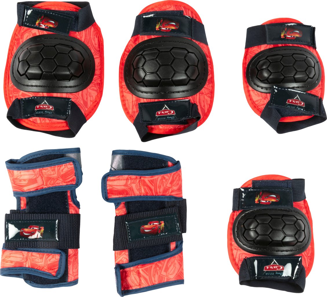 TATAWAY Kit con gomitiere ginocchiere e polsiere Disney Cars 3-6 anni TagliaxS