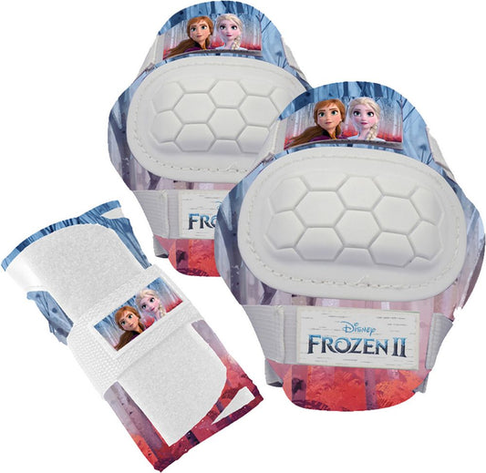 Kit con gomitiere, ginocchiere e polsiere Disney Frozen da bambina. Taglia XS (3-6 anni)