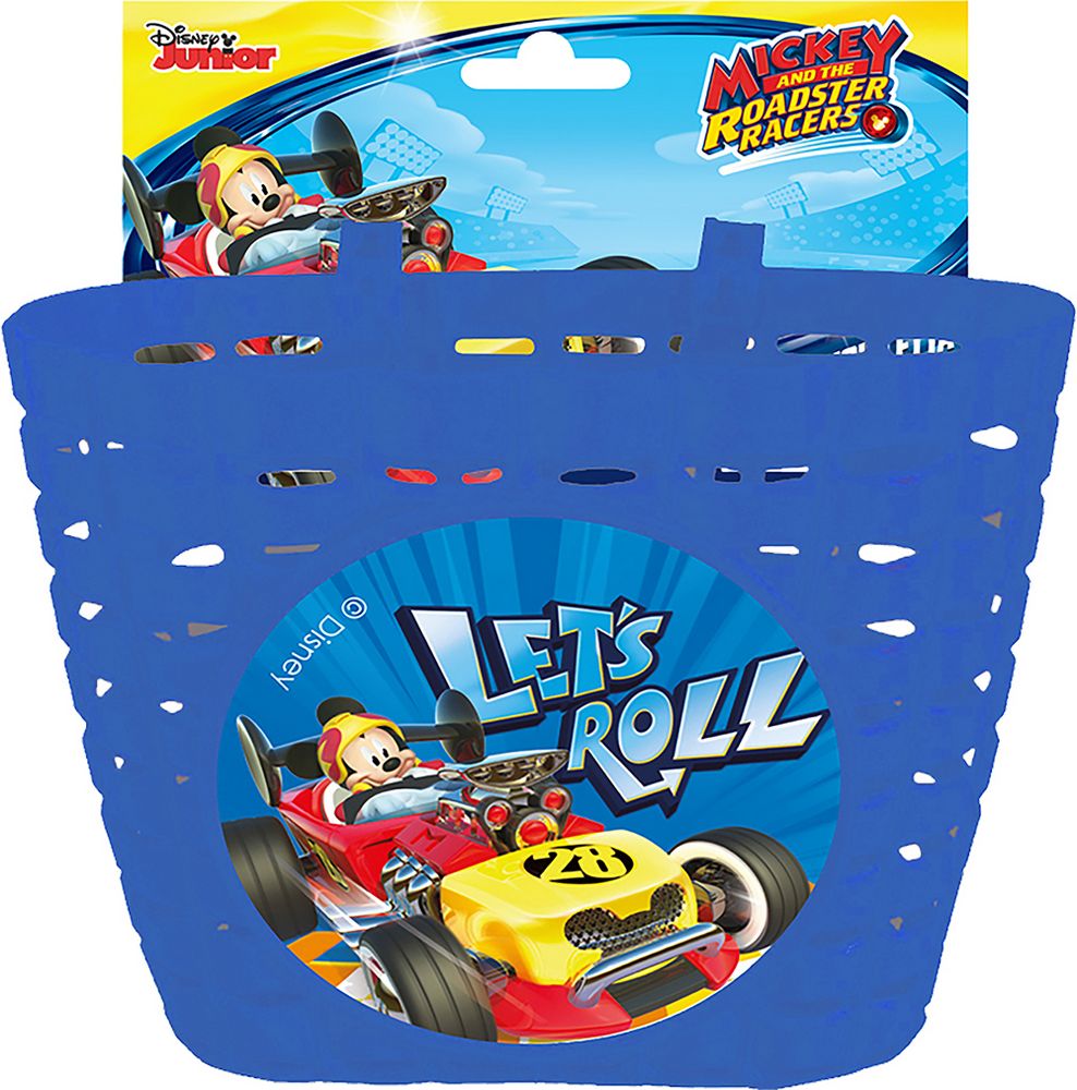 Cestino Disney Mickey Mouse per bicicletta da bambino, in palstica di colore blu