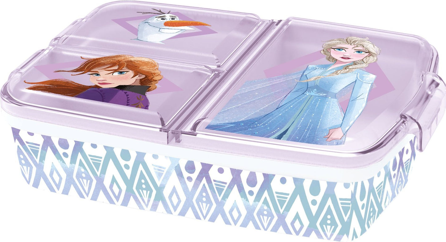 STOR Sandwich Box Bambine Disney Frozen con 3 Scomparti, in plastica senza BPA