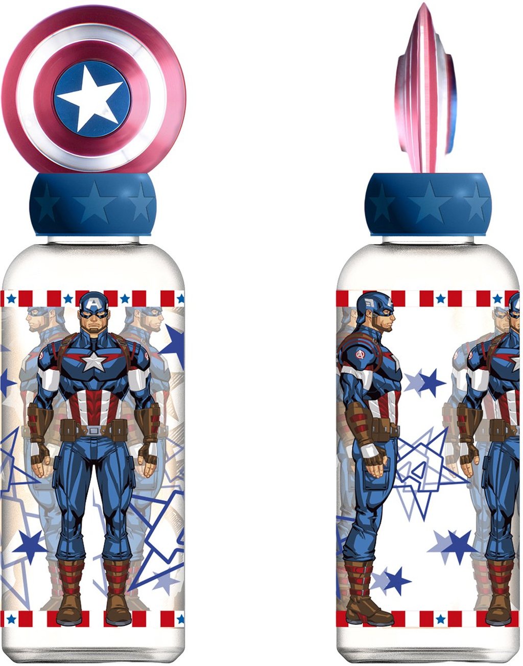 STOR Borraccia Marvel Captain America per bambini in plastica da 560 ml