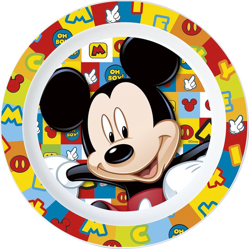 STOR Piatto Piano Originale Disney Mickey Mouse per bambini in plastica