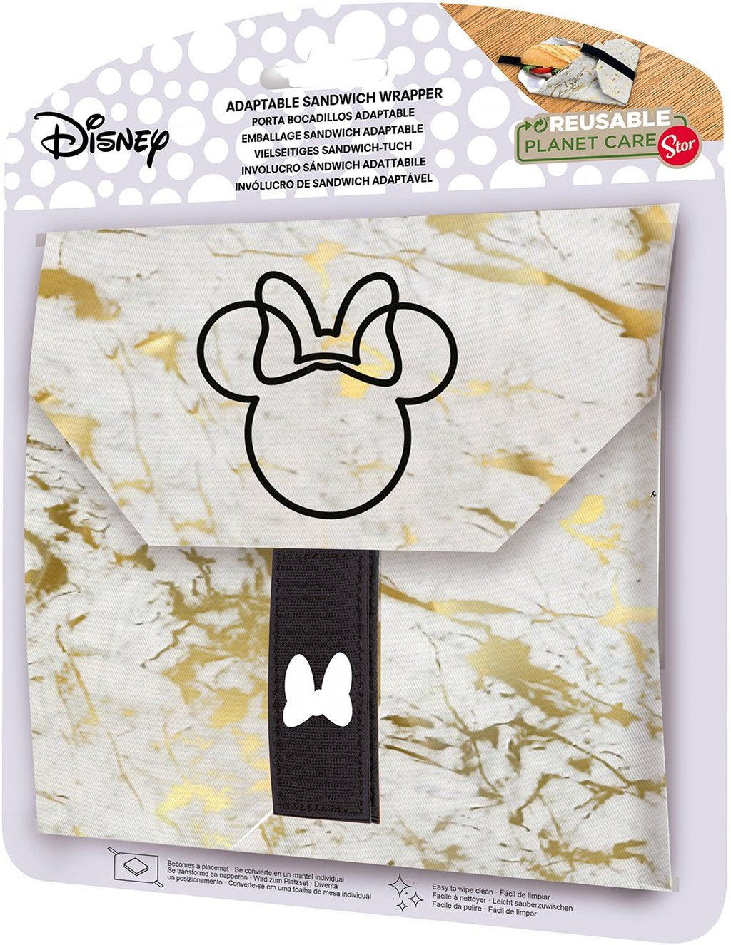 STOR Porta merenda bambine Disney Minnie, senza BPA, riutilizzabile, lavabile