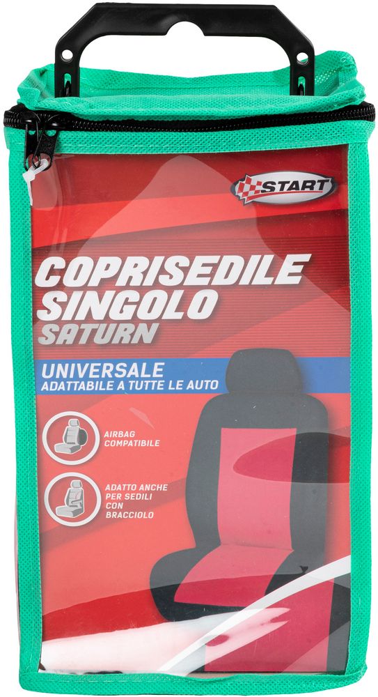 Coprisedile singolo anteriore Saturn Nero / Rosso