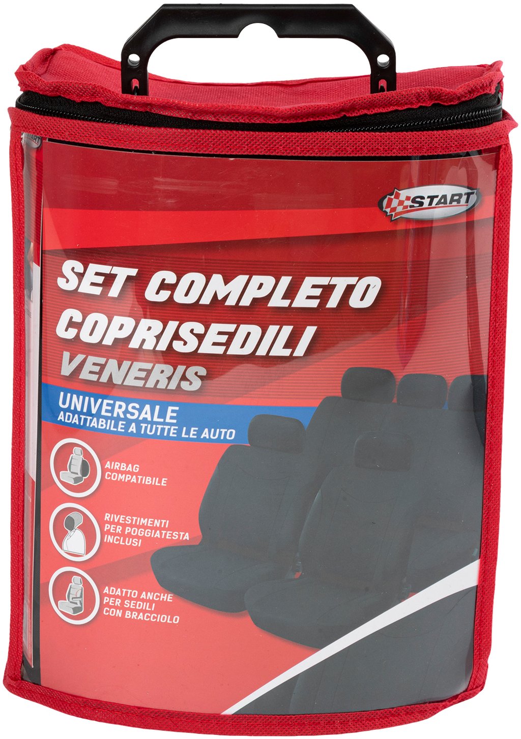 Set completo coprisedili Start Veneris Nero per auto universale per tutte le auto