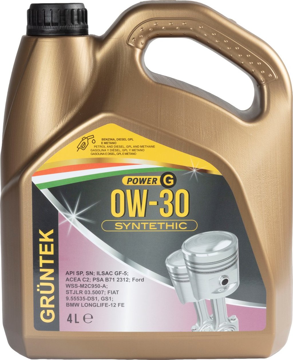 GRUNTEK Olio Motore 0W30 4L ? Lubrificante Sintetico Alta Qualit?  Protezione