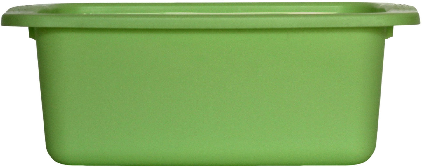 Catino rettangolare verde. Bacinella in plastica di capacità 10L. Vaschetta multiuso