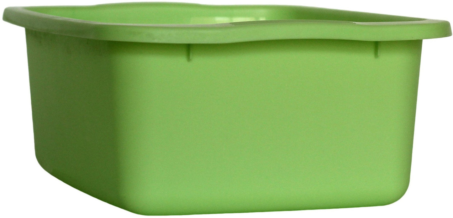 Catino rettangolare verde. Bacinella in plastica di capacità 10L. Vaschetta multiuso
