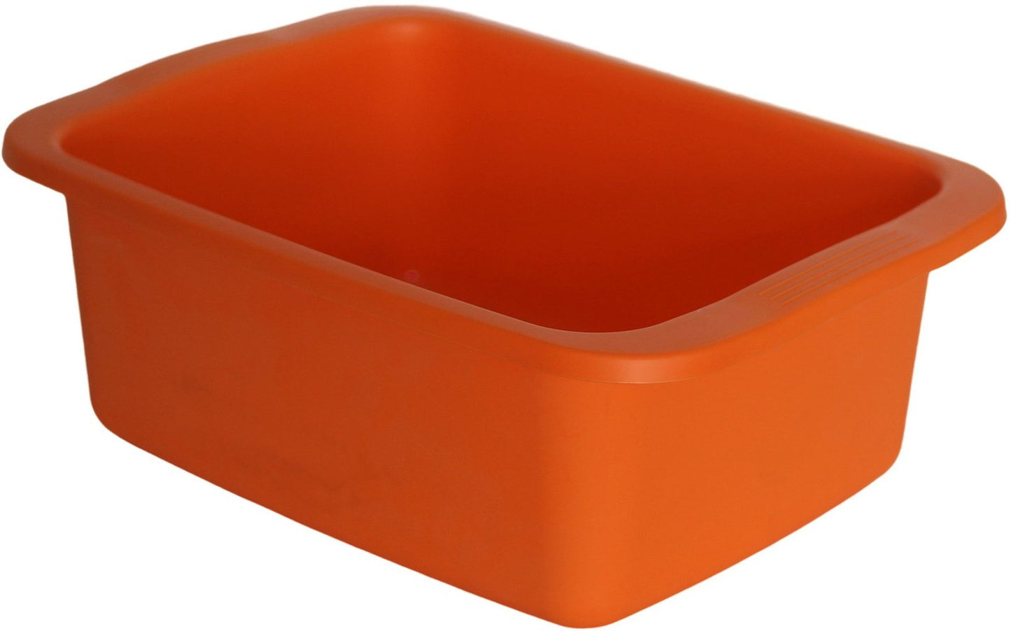 Catino rettangolare arancione. Bacinella in plastica di capacità 10L. Vaschetta multiuso