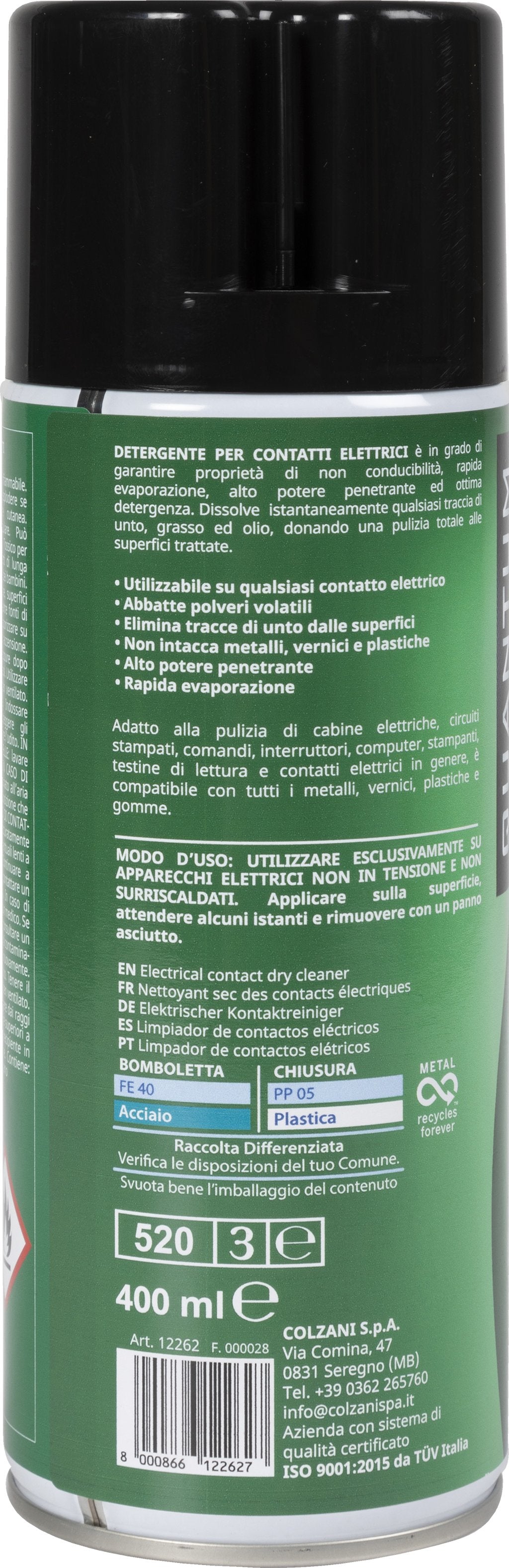 QUANTUM ENERGY Spray pulitore per contatti elettrici 400 ml ad asciugatura