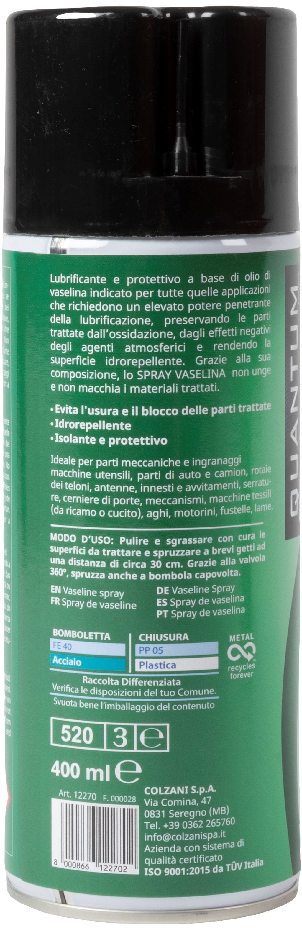 QUANTUM ENERGY Marelli vaselina spray 400 ml, lubrificante protettivo per parti