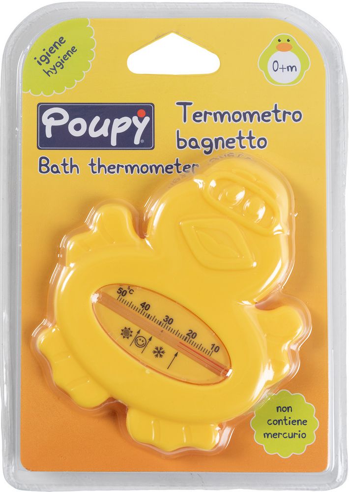 Termometro da bagno Poupy per bambini utilizzabile e riutilizzabile.