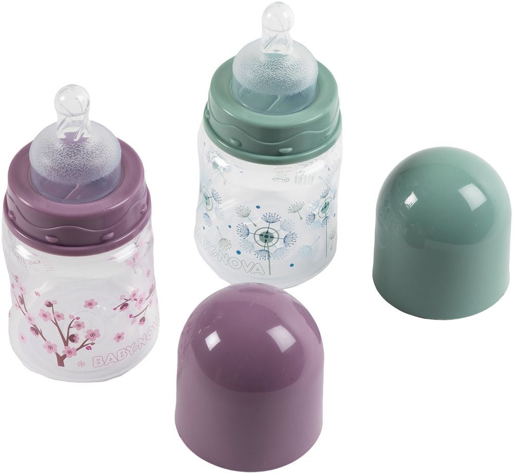 POUPY Biberon PP Collo Largo 150 ml con Tettarella in Silicone