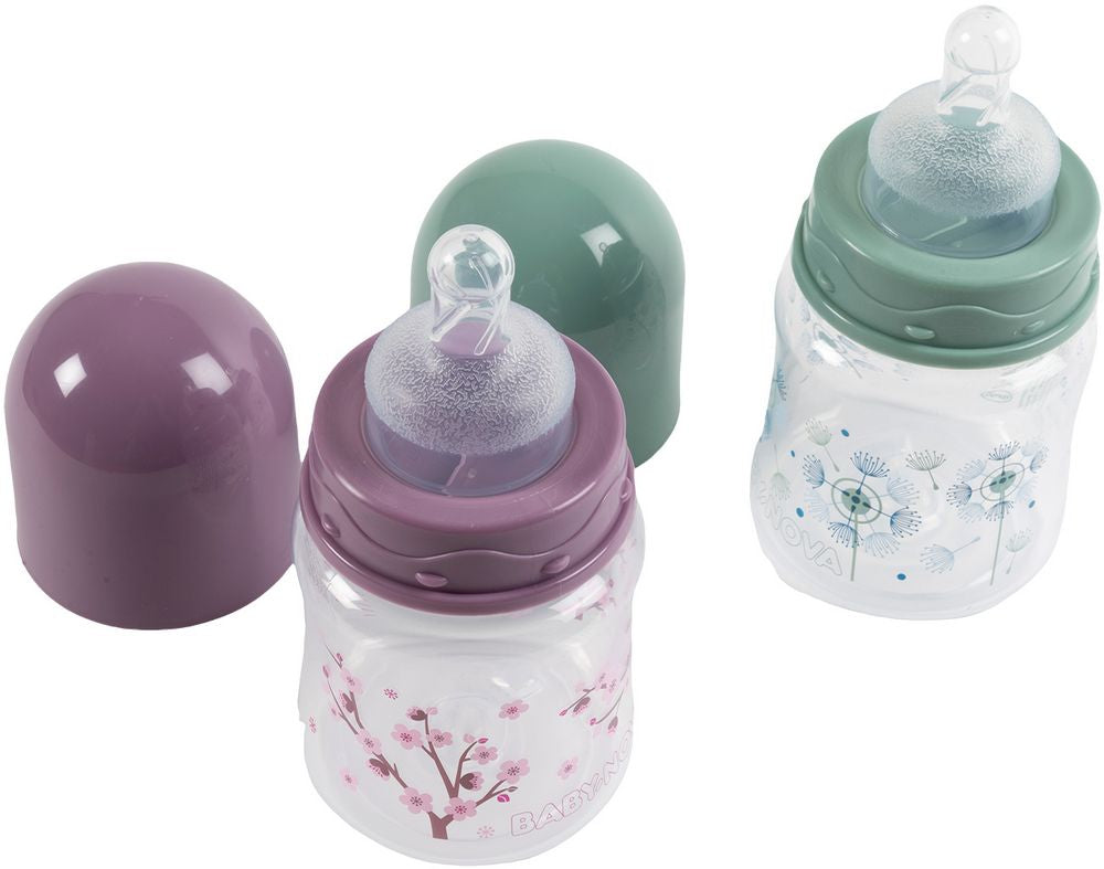 POUPY Biberon PP Collo Largo 150 ml con Tettarella in Silicone