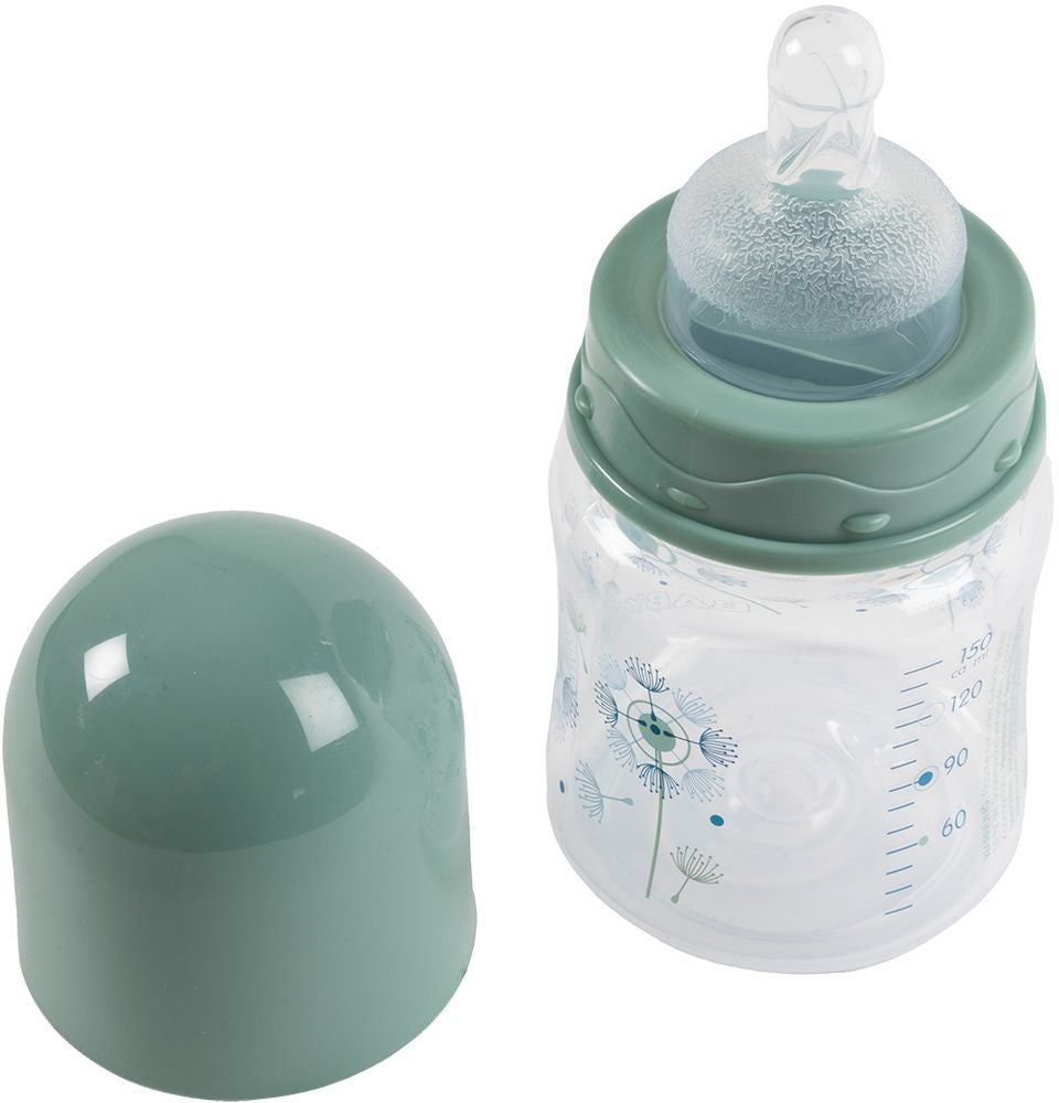 POUPY Biberon in PP Collo Largo 150 ml con Tettarella in Silicone ? Biberon