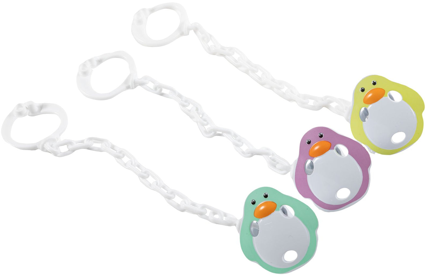 Clip con catenella per ciuccio bimbi in plastica