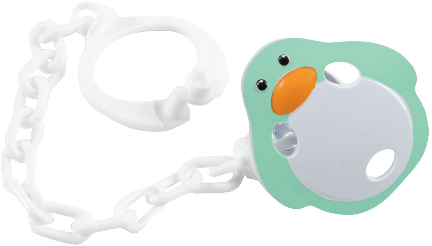 Clip con catenella per ciuccio bimbi in plastica
