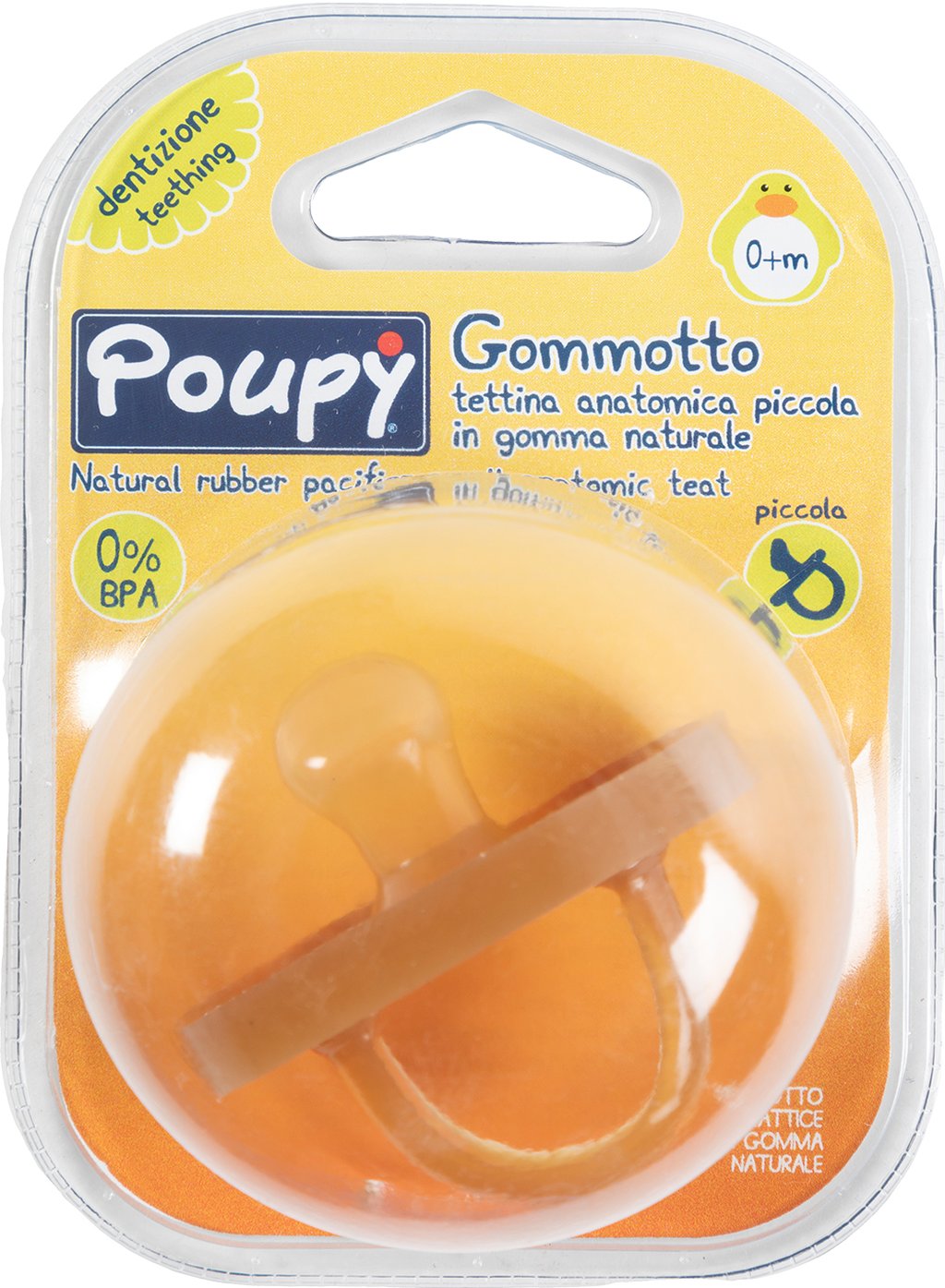 POUPY Gommotto in gomma per bimbi con tettarella anatomica, senza BPA, lavabile