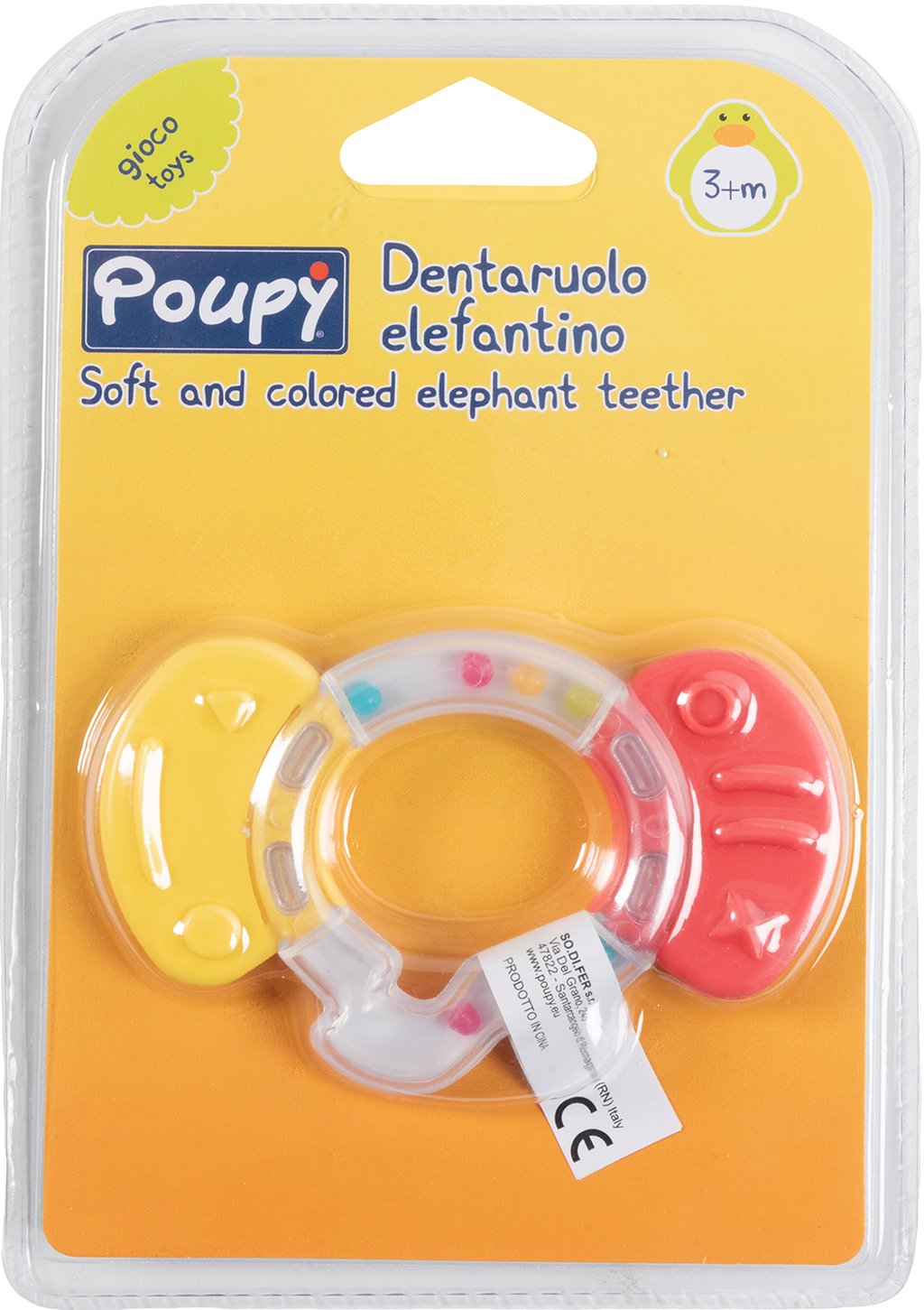POUPY Giochino per Dentizione Bambini con una superficie morbida a forma