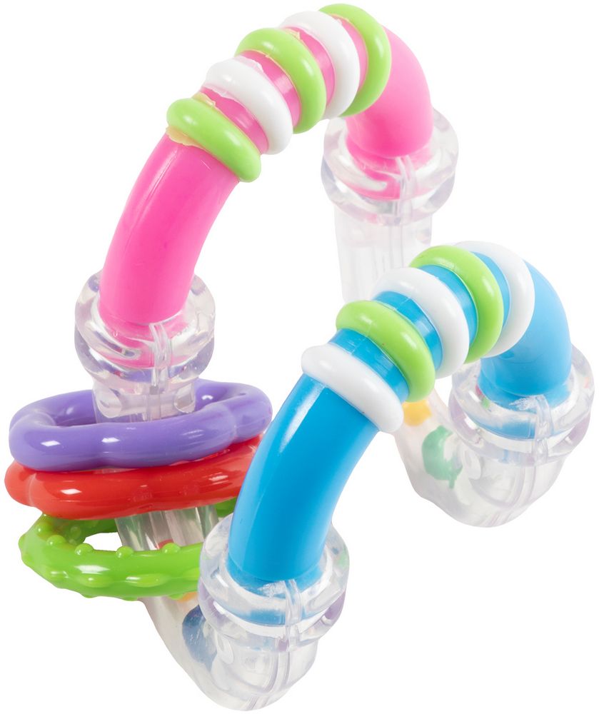 Trillino Zig Zag Poupy per bambini sonoro, leggero e facile da impugnare.